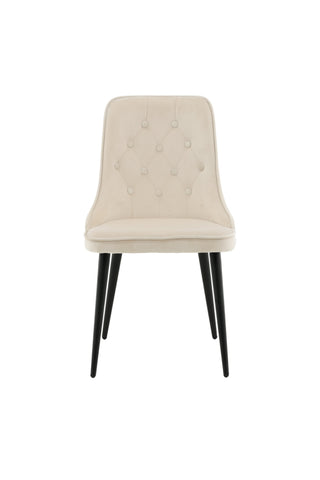 Velvet Deluxe Matstol 2-pack - Svarta Ben / Beige Sammet