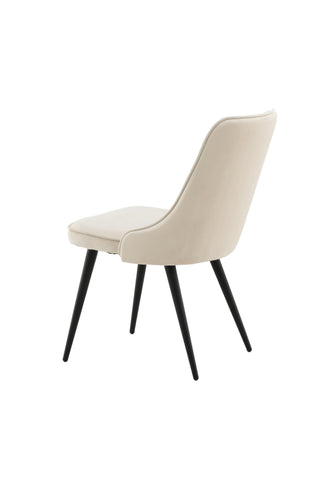 Velvet Deluxe Matstol 2-pack - Svarta Ben / Beige Sammet
