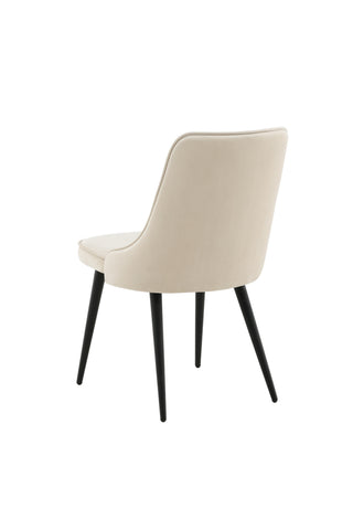 Velvet Deluxe Matstol 2-pack - Svarta Ben / Beige Sammet