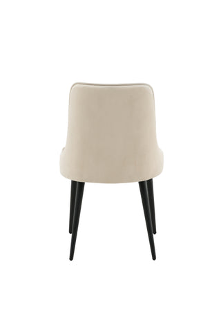 Velvet Deluxe Matstol 2-pack - Svarta Ben / Beige Sammet