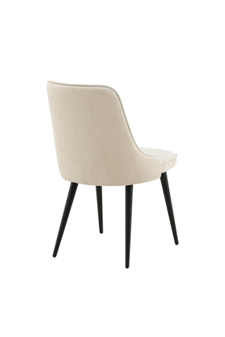 Velvet Deluxe Matstol 2-pack - Svarta Ben / Beige Sammet