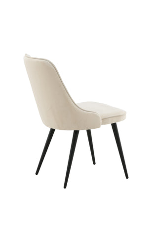 Velvet Deluxe Matstol 2-pack - Svarta Ben / Beige Sammet