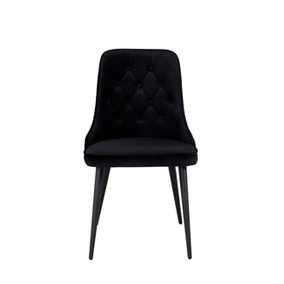 Velvet Deluxe Dining Chair 2-pack - Svarta ben / Black Velvetv