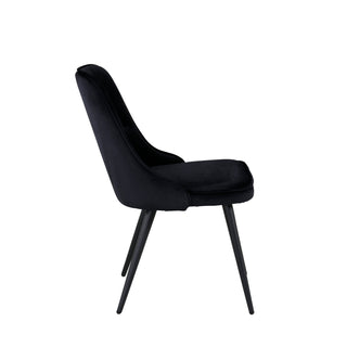 Velvet Deluxe Dining Chair 2-pack - Svarta ben / Black Velvetv