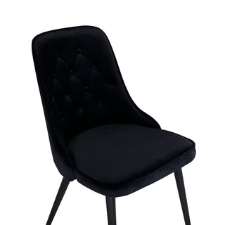 Velvet Deluxe Dining Chair 2-pack - Svarta ben / Black Velvetv