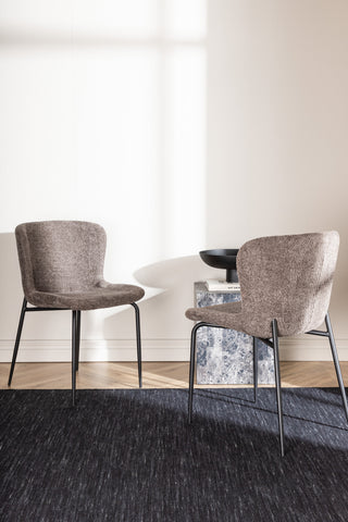 Venture Home Modesto Matstol 2-pack - Svart / Grå Boucle