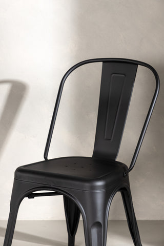 Venture Home Tempe Dining Chair 4-pack - Mattsvart / Metall