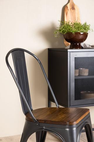 Venture Home Tempe Dining Chair 2-pack - Mörkgrå / Mörkbrun MDF