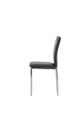 Venture Home Lily Matstol 2-pack - Kromat ben / Svart PU