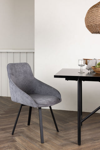 Venture Home Rosie Matstol 2-pack - Svart / Mörkgrå Tyg