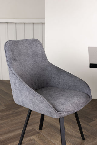 Venture Home Rosie Matstol 2-pack - Svart / Mörkgrå Tyg