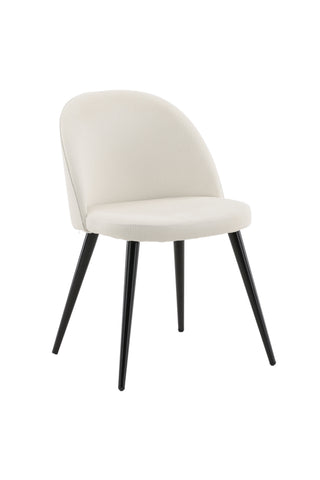 Sammetsmatsalsstol 2-pack - Svarta ben / Beige manchester