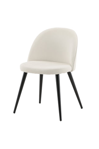 Sammetsmatsalsstol 2-pack - Svarta ben / Beige manchester