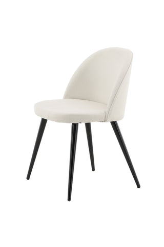 Sammetsmatsalsstol 2-pack - Svarta ben / Beige manchester