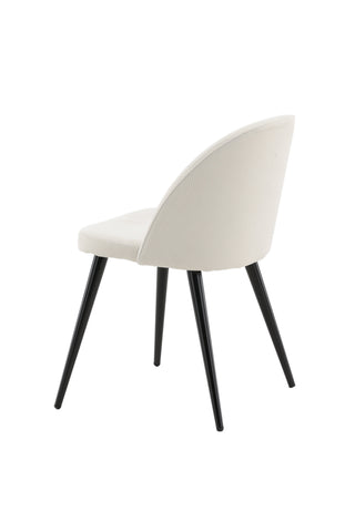 Sammetsmatsalsstol 2-pack - Svarta ben / Beige manchester