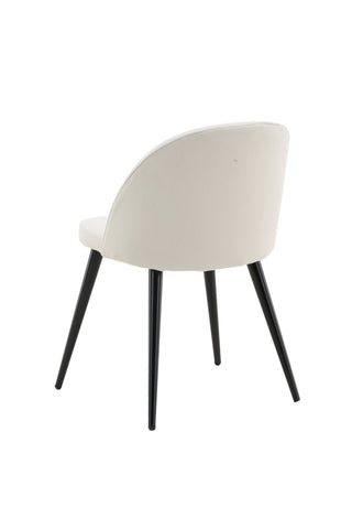 Sammetsmatsalsstol 2-pack - Svarta ben / Beige manchester