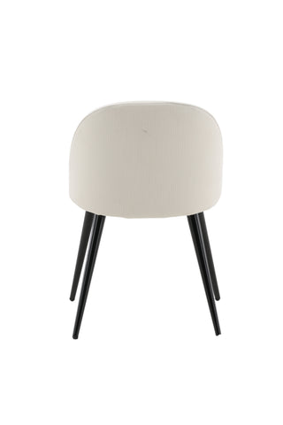 Sammetsmatsalsstol 2-pack - Svarta ben / Beige manchester