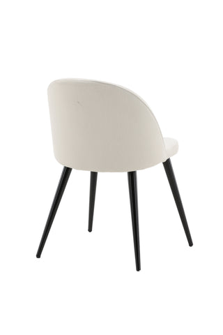 Sammetsmatsalsstol 2-pack - Svarta ben / Beige manchester