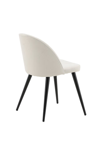 Sammetsmatsalsstol 2-pack - Svarta ben / Beige manchester