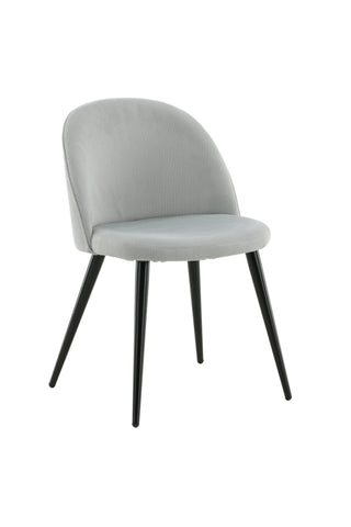 Velvet Matstol 2-pack - Manchester - Svart / Ljusgrå