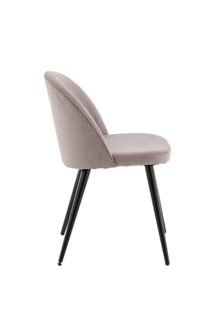 Velvet Matstol 2-pack - Manchester - Svart / Gammelrosa