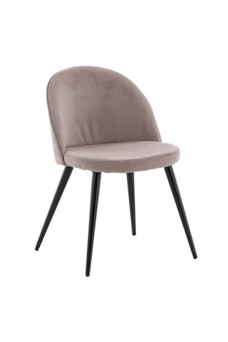 Velvet Matstol 2-pack - Manchester - Svart / Gammelrosa