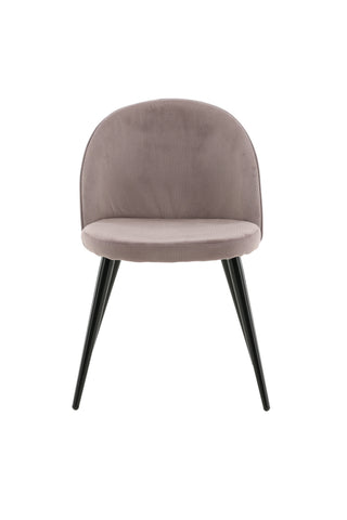 Velvet Matstol 2-pack - Manchester - Svart / Gammelrosa