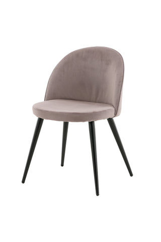 Velvet Matstol 2-pack - Manchester - Svart / Gammelrosa