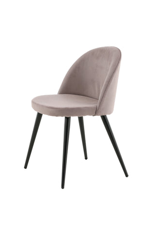 Velvet Matstol 2-pack - Manchester - Svart / Gammelrosa