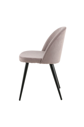 Velvet Matstol 2-pack - Manchester - Svart / Gammelrosa