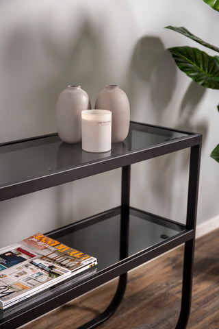 Rocker Sidobord - Svart / Grå rökigt glas