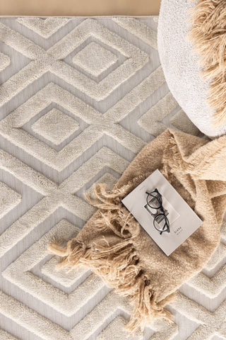 Venture Home Pia Polyester Shaggy - 290*200- -Rektangulär-Vit