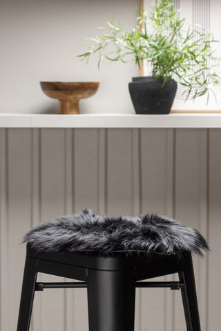 Venture Home Katy Polyester Fuskpäls - 34*34- -Rund-Svart