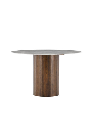 Vind Härön Matbord - Mocca / Mörkgrå Marblelook