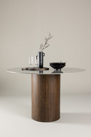 Vind Härön Matbord - Mocca / Mörkgrå Marblelook
