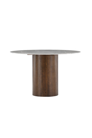 Vind Härön Matbord - Mocca / Mörkgrå Marblelook