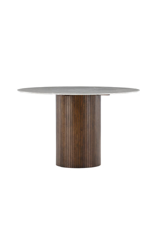 Vind Härön Matbord - Mocca / Mörkgrå Marblelook