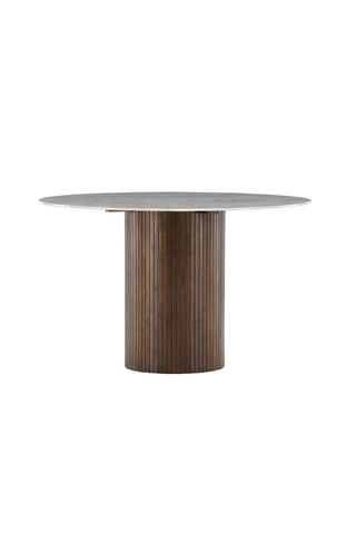 Vind Härön Matbord - Mocca / Mörkgrå Marblelook