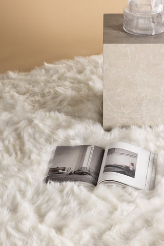 Venture Home Katy Polyester fuskpäls - 230*160- -Rektangulär-Vit