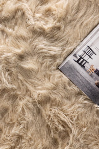 Venture Home Katy Polyester fuskpäls - 230*160- -Rektangulär-Beige