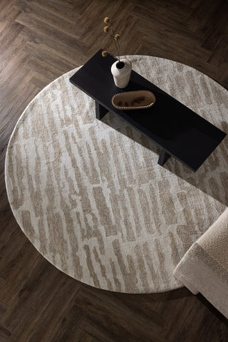 Venture Home Milos Mikropolyester - 200*200- -Rund-Vit/Beige