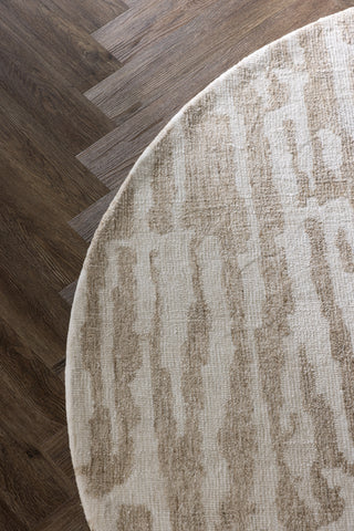 Venture Home Milos Mikropolyester - 200*200- -Rund-Vit/Beige