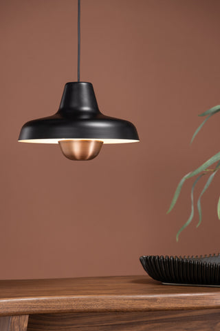 Venture Home Högbyn 30cm Pendellampa - Mattsvart / Metall, Kopparfinish