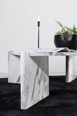 Venture Home Rogaland Soffbord - White Marblelook / MDF