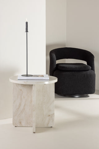 Venture Home Ålesund Sidobord φ50 - Marmorlook /