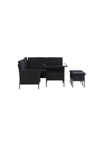 Venture Home Knock - Hörnsoffa- Svart/Svart - Wicker -