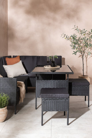 Venture Home Knock - Hörnsoffa- Svart/Svart - Wicker -