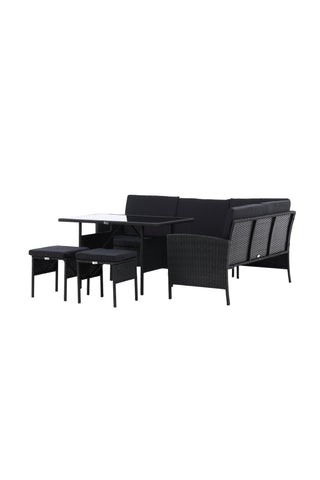 Venture Home Knock - Hörnsoffa- Svart/Svart - Wicker -