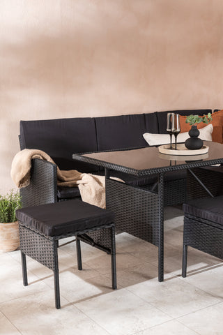 Venture Home Knock - Hörnsoffa- Svart/Svart - Wicker -