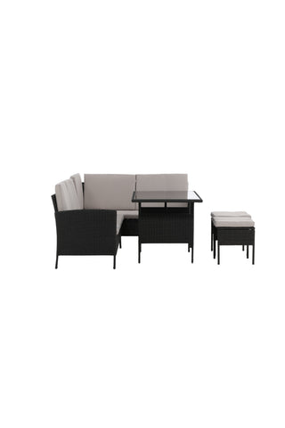 Venture Home Knock - Hörnsoffa- Svart/Grå - Wicker -